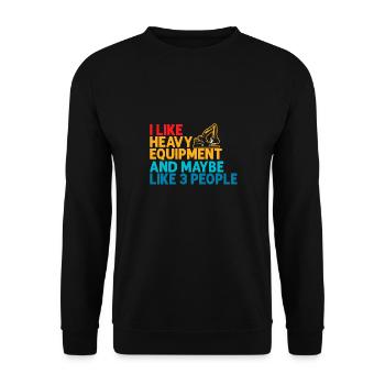 Construction machinery operator Excavator driver Excavator driver Construction workers - Unisex Sweatshirt - black - Front - Alina (178cm) & Michal (187cm)