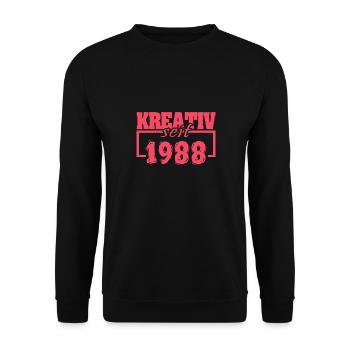 Witzig 1988 - Unisex Pullover - Schwarz - Vorne - Alina (178cm) & Michal (187cm)
