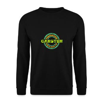 Geschenk für Carsten - Unisex Pullover - Schwarz - Vorne - Alina (178cm) & Michal (187cm)