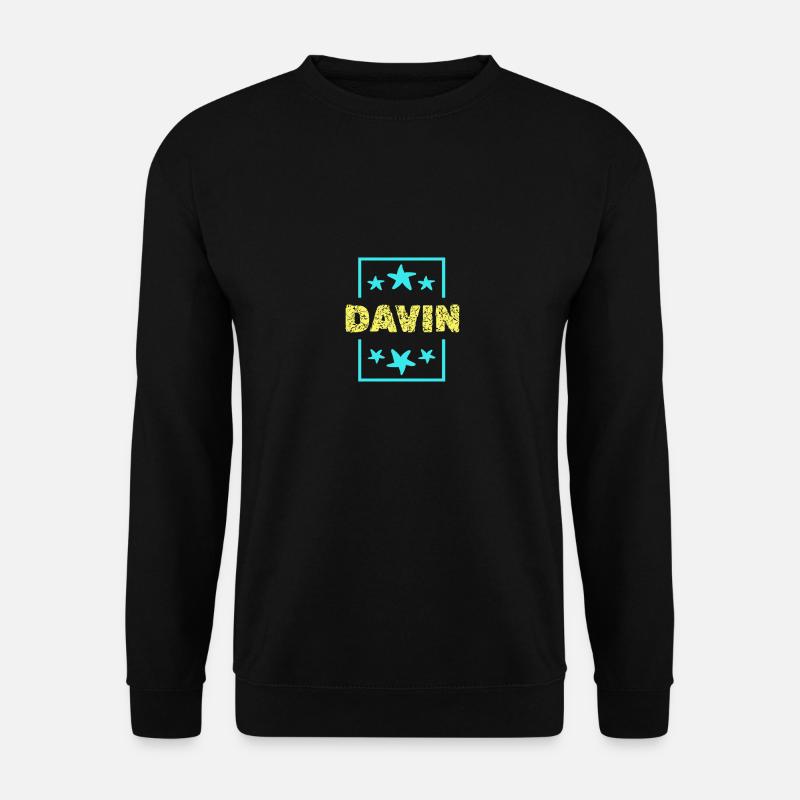 Vorname Davin - Unisex Pullover - Schwarz