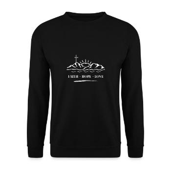Foi Espérance Amour Croix Chrétienne Cadeau - Sweat-shirt Unisexe - noir - Devant - Alina (178cm) & Michal (187cm)