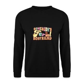 Le petit ami sauvage de quelqu’un drôle de fleurs groovy - Sweat-shirt Unisexe - noir - Devant - Alina (178cm) & Michal (187cm)