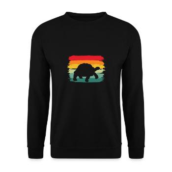 Retro Tortoise Vintage Turtle Reptile - Unisex Sweatshirt - black - Front - Alina (178cm) & Michal (187cm)