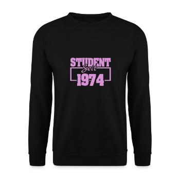 Jahr 1974 - Unisex Pullover - Schwarz - Vorne - Alina (178cm) & Michal (187cm)