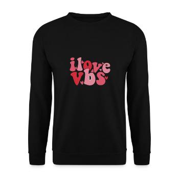 I Love VBS Crew Vacation Bible School Teacher - Unisex Sweatshirt - black - Front - Alina (178cm) & Michal (187cm)
