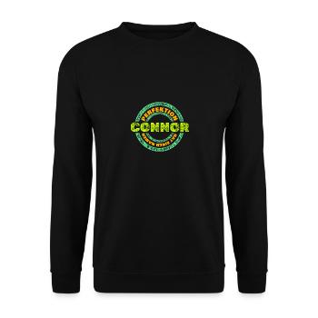 Vorname Connor - Unisex Pullover - Schwarz - Vorne - Alina (178cm) & Michal (187cm)