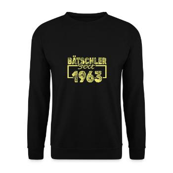 Jungeselle 1963 - Unisex Pullover - Schwarz - Vorne - Alina (178cm) & Michal (187cm)