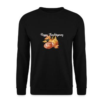Tis The Season Happy Thanksgiving Football - Unisex Pullover - Schwarz - Vorne - Alina (178cm) & Michal (187cm)