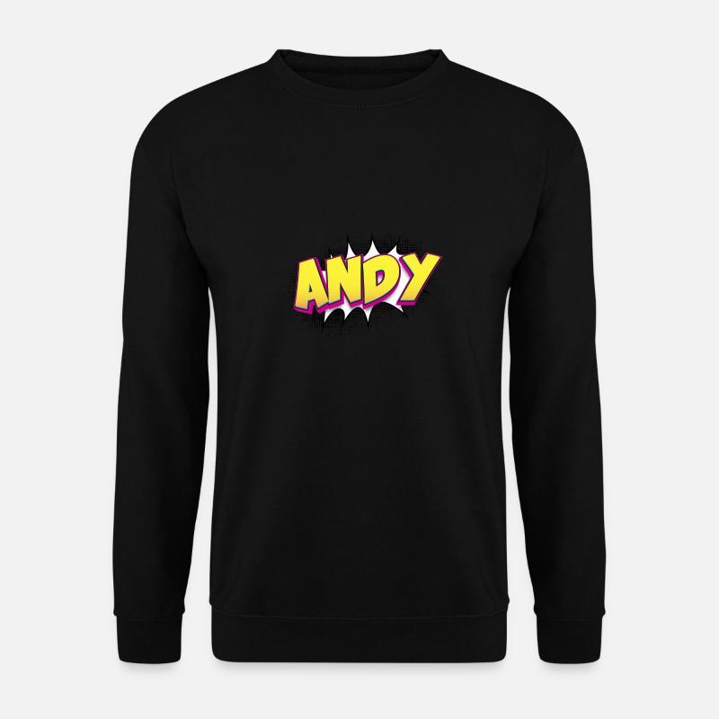 Andy Benutzerdefinierter Name Comic-Stil Pop-Art, Andy - Unisex Pullover - Schwarz