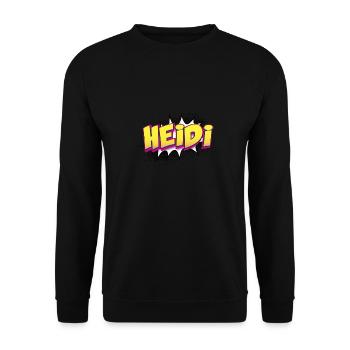 Heidi Nom personnalisé Style bande dessinée Pop Art, Heidi - Sweat-shirt Unisexe - noir - Devant - Alina (178cm) & Michal (187cm)