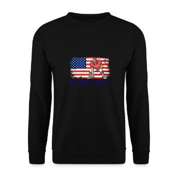 Saison de football le jour du match pour Patriot avec le drapeau des États-Unis - Sweat-shirt Unisexe - noir - Devant - Alina (178cm) & Michal (187cm)