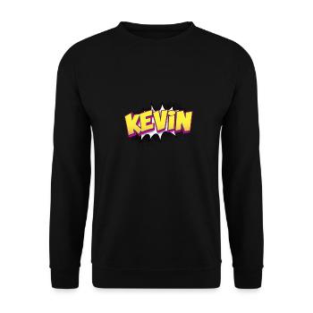 Kevin Custom Name Comic Book Style Pop Art, Kevin - Unisex Sweatshirt - black - Front - Alina (178cm) & Michal (187cm)