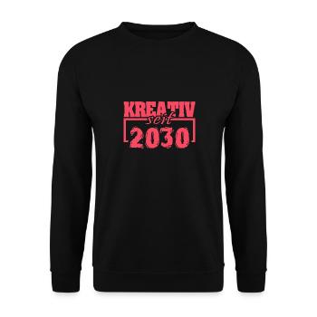 2030 - Unisex Pullover - Schwarz - Vorne - Alina (178cm) & Michal (187cm)