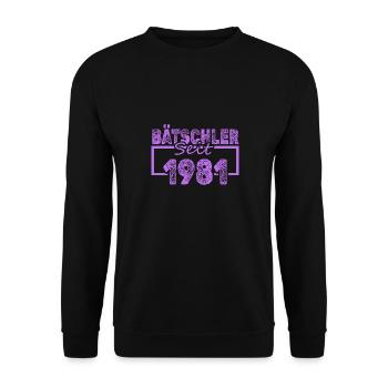 Jungeselle 1981 - Unisex Pullover - Schwarz - Vorne - Alina (178cm) & Michal (187cm)