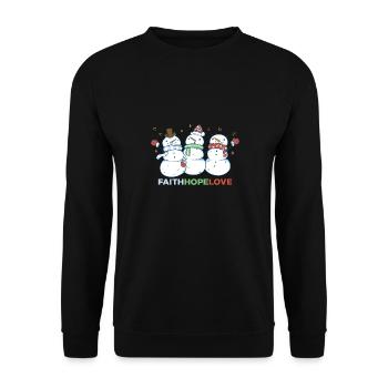 Religious Family Faith Hope Love Christmas - Unisex Sweatshirt - black - Front - Alina (178cm) & Michal (187cm)