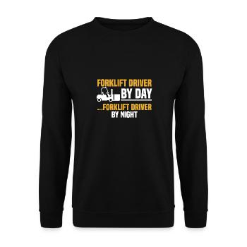 Forklift Operator Forklifter Forklift Driver By Da - Unisex Pullover - Schwarz - Vorne - Alina (178cm) & Michal (187cm)