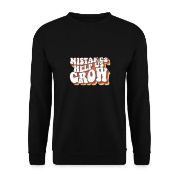 Mistakes Help Us Grow Student Teacher Quote Back - Unisex Sweatshirt - black - Front - Alina (178cm) & Michal (187cm)