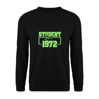 Student 1972 - Unisex Pullover - Schwarz - Vorne - Alina (178cm) & Michal (187cm)