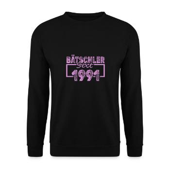 Lustig 1991 - Unisex Pullover - Schwarz - Vorne - Alina (178cm) & Michal (187cm)