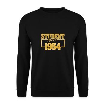 Student 1954 - Unisex Pullover - Schwarz - Vorne - Alina (178cm) & Michal (187cm)