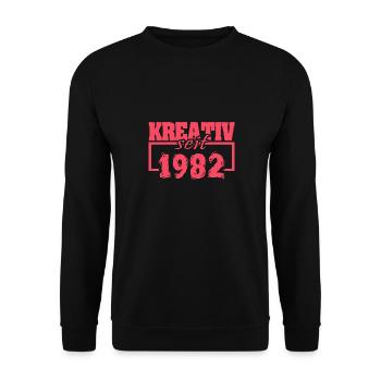 Retro 1982 - Unisex Pullover - Schwarz - Vorne - Alina (178cm) & Michal (187cm)