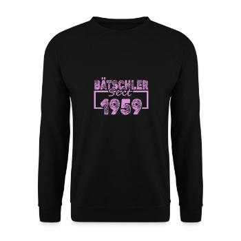 Jungeselle 1959 - Unisex Pullover - Schwarz - Vorne - Alina (178cm) & Michal (187cm)