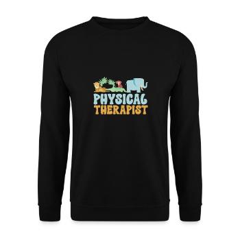 Physiotherapie Kinderphysiotherapeutin - Unisex Pullover - Schwarz - Vorne - Alina (178cm) & Michal (187cm)