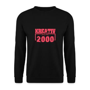 Spruch 2000 - Unisex Pullover - Schwarz - Vorne - Alina (178cm) & Michal (187cm)