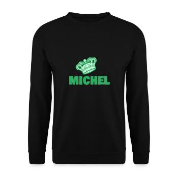 First name Michel - Unisex Sweatshirt - black - Front - Alina (178cm) & Michal (187cm)