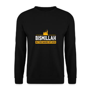 Muslim Bismillah - Unisex Sweatshirt - black - Front - Alina (178cm) & Michal (187cm)