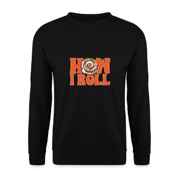 Cinnamon roll - Unisex Sweatshirt - black - Front - Alina (178cm) & Michal (187cm)