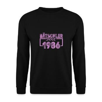 1986 - Unisex Pullover - Schwarz - Vorne - Alina (178cm) & Michal (187cm)