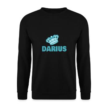 First name Darius - Unisex Sweatshirt - black - Front - Alina (178cm) & Michal (187cm)