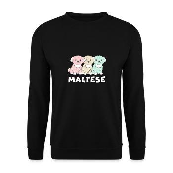Maltese - Unisex Sweatshirt - black - Front - Alina (178cm) & Michal (187cm)
