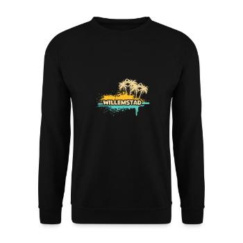 Willemstad als Urlaub - Unisex Pullover - Schwarz - Vorne - Alina (178cm) & Michal (187cm)