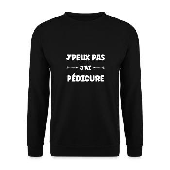 j'peux pas j'ai pédicure - Sweat-shirt Unisexe - noir - Devant - Alina (178cm) & Michal (187cm)
