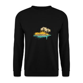 Urlaub Havanna - Unisex Pullover - Schwarz - Vorne - Alina (178cm) & Michal (187cm)