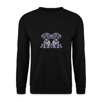 Mastiff Hund Comic - Unisex Pullover - Schwarz - Vorne - Alina (178cm) & Michal (187cm)