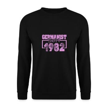 Jahrgang 1982 - Unisex Pullover - Schwarz - Vorne - Alina (178cm) & Michal (187cm)