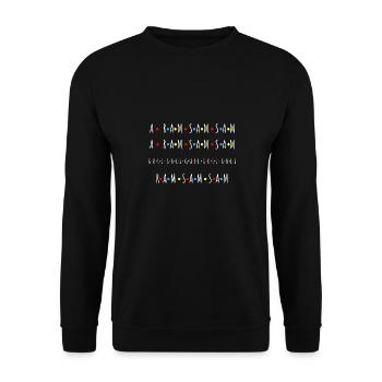 Aramsamsam Kindergarten Kinderlied Erzieherin - Unisex Pullover - Schwarz - Vorne - Alina (178cm) & Michal (187cm)