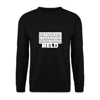 Held - Unisex Pullover - Schwarz - Vorne - Alina (178cm) & Michal (187cm)
