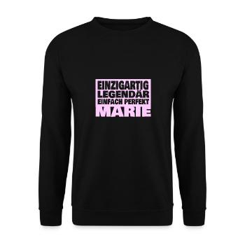 Marie - Unisex Pullover - Schwarz - Vorne - Alina (178cm) & Michal (187cm)