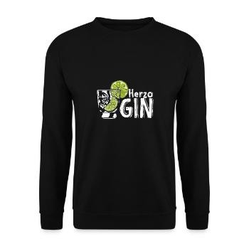 GIN HerzoGIN - Geschenk für Gin Liebhaberin Verkos - Unisex Pullover - Schwarz - Vorne - Alina (178cm) & Michal (187cm)