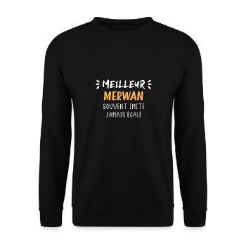 Souvent imité jamais égalé meilleur MERWAN - Sweat-shirt Unisexe - noir - Devant - Alina (178cm) & Michal (187cm)