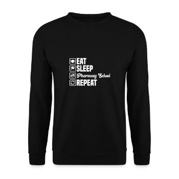 Food Sleeping Pharmacy School Pharmacist Pharma T - Unisex Sweatshirt - black - Front - Alina (178cm) & Michal (187cm)