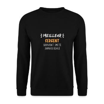 Meilleur sergent souvent imité jamais égalé - Sweat-shirt Unisexe - noir - Devant - Alina (178cm) & Michal (187cm)