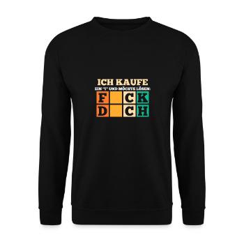 Mittelfinger Lustige Sprüche - Unisex Pullover - Schwarz - Vorne - Alina (178cm) & Michal (187cm)