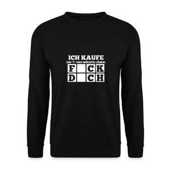 Mittelfinger Lustige Sprüche - Unisex Pullover - Schwarz - Vorne - Alina (178cm) & Michal (187cm)