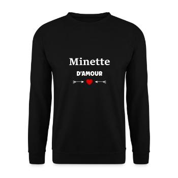 minette - Sweat-shirt Unisexe - noir - Devant - Alina (178cm) & Michal (187cm)