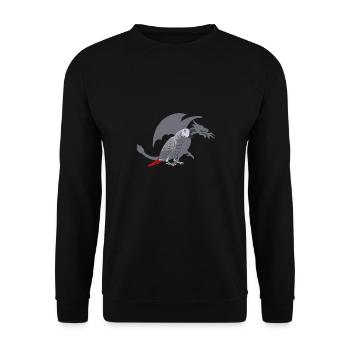 Graupapagei African Grey Parrot Papagei - Unisex Sweatshirt - black - Front - Alina (178cm) & Michal (187cm)